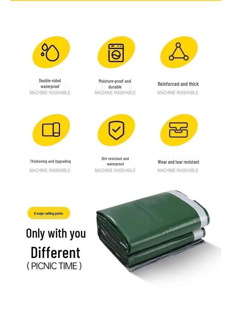 Утолщенный уличный водонепроницаемый коврик для пикника - Портативная влагостойкая подстилка для кемпинга и палаток