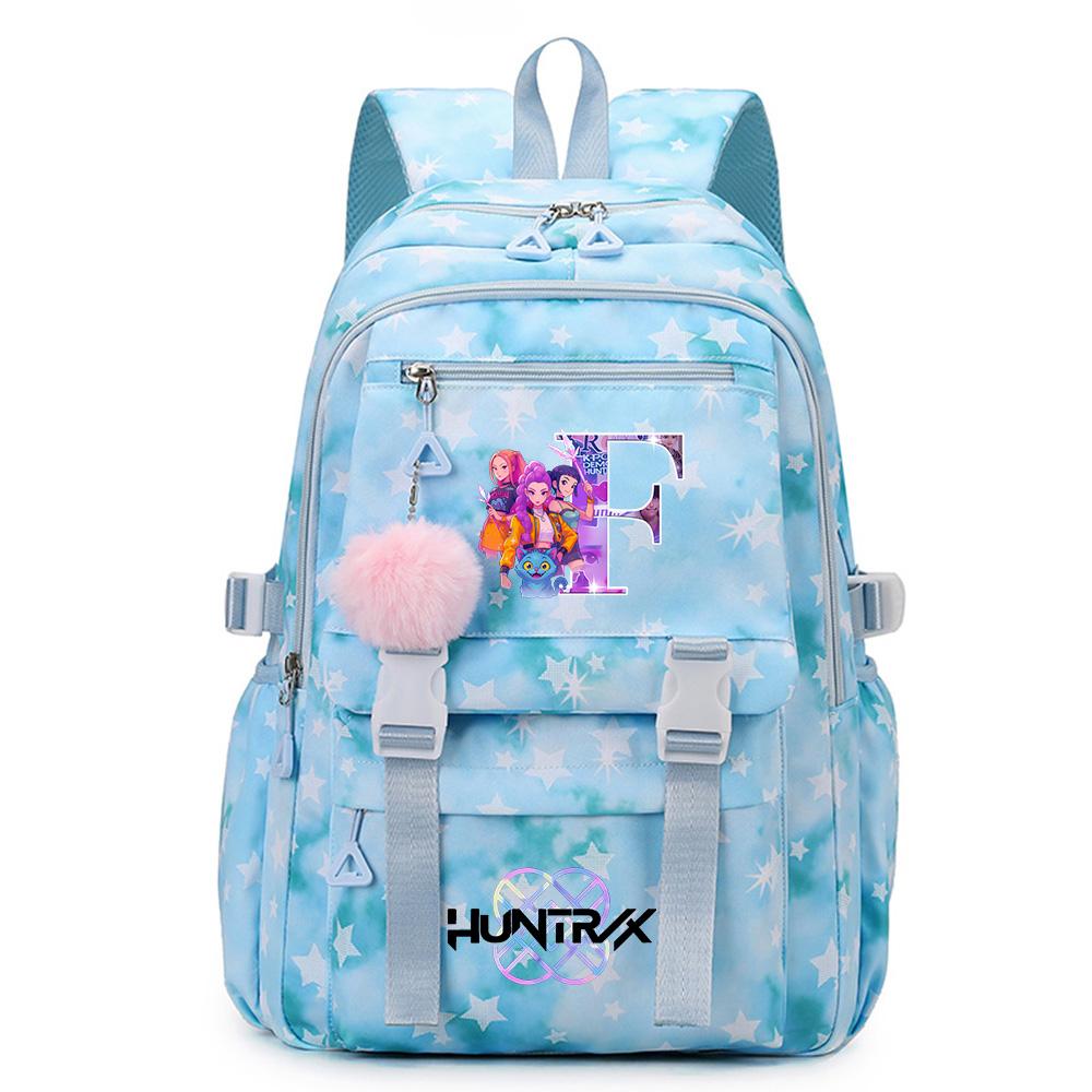 Cartoon 26 English Letters Backpack Large Capacity Bookbag Laptop Unisex Student Boy Girl School Bag Large Capacity Travel Outdoor Bag Gift