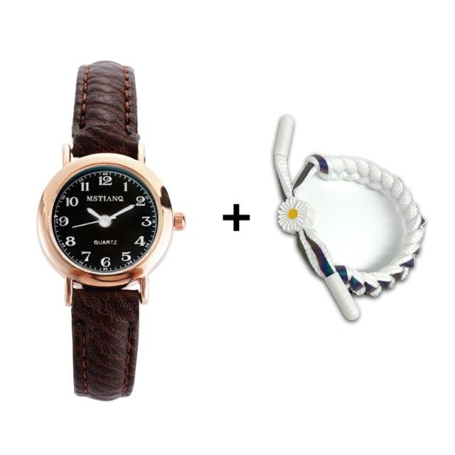 Новые часы женские Простые Классические Винтажные Женские Часы с Маленьким Циферблатом Кожаный Ремешок Кварцевые Часы Женские Часы Подарок