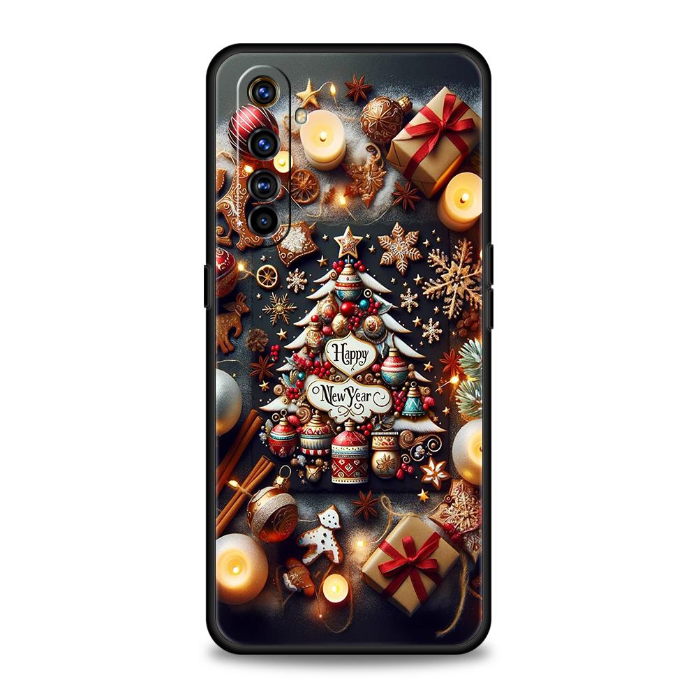 New Year Christmas Soft TPU For Realme 12 11 10 9 Pro Plus GT2 GT3 GT5 7 8 Pro C21 C25 C35 Pro 5G Shockproof Phone Case Fundas