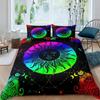 Sun Moon Duvet Cover Set Queen Microfiber Bohemian Black And White Print Yin Yang Comforter Cover Galaxy Star Twin Bedding Set