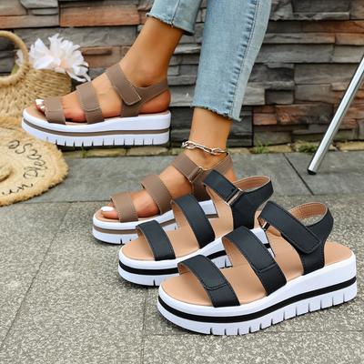 Модные женские летние пляжные сандалии Новые легкие сандалии на каблуке Летняя обувь для женщин Сандалии-клинья на платформе Обувь-клинья Женская