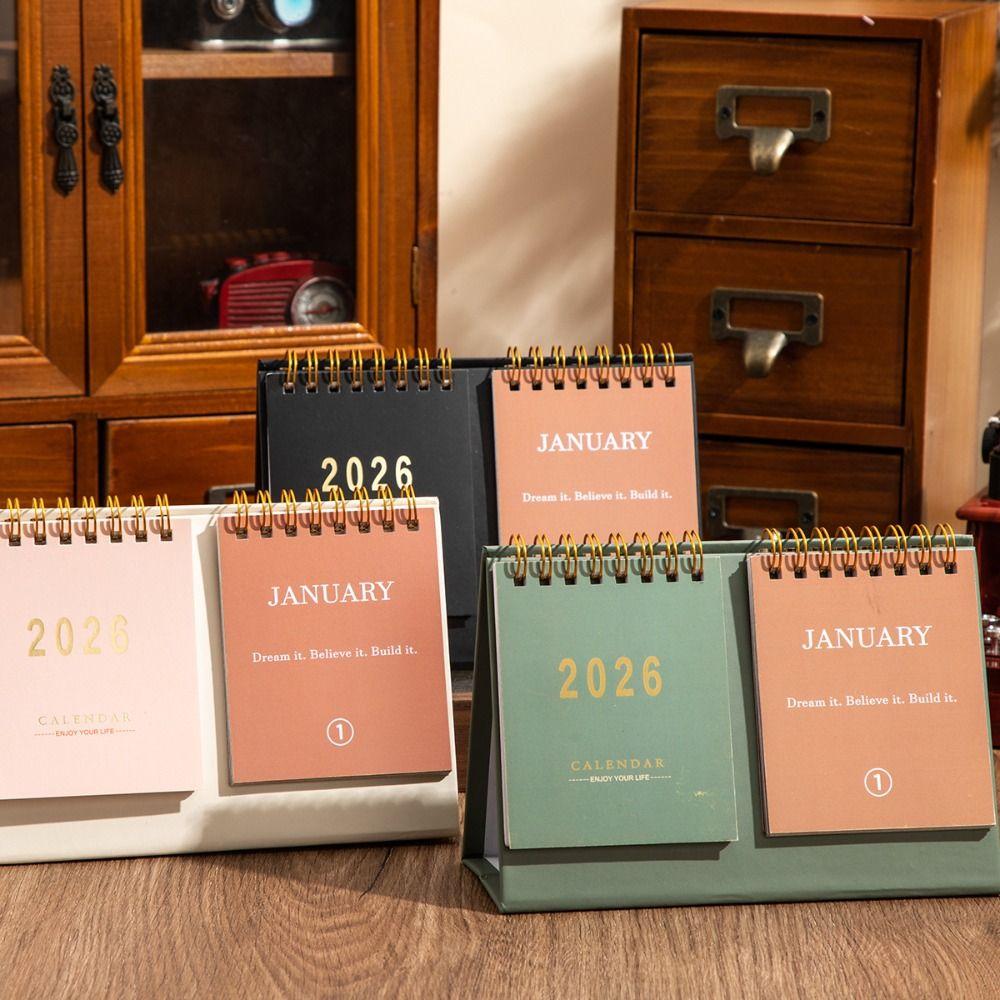 Double Row 2026 Desk Calendar Portable Daily Planner Simple Mini Calendar Office School Supplies