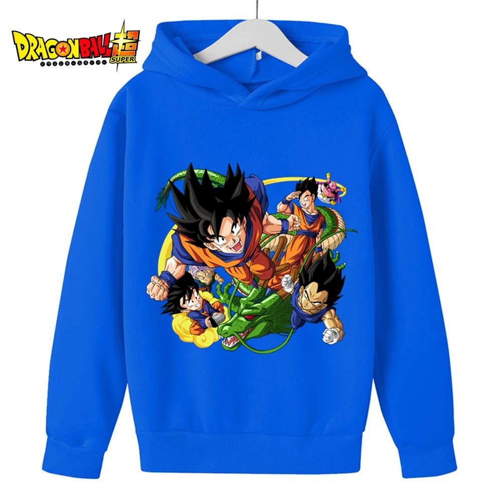 Детские толстовки Dragon Ball Z, весенняя детская одежда 2025 года, модные топы с принтом для малышей, детские пуловеры с круглым вырезом, верхняя одежда для мальчиков 4–14 лет