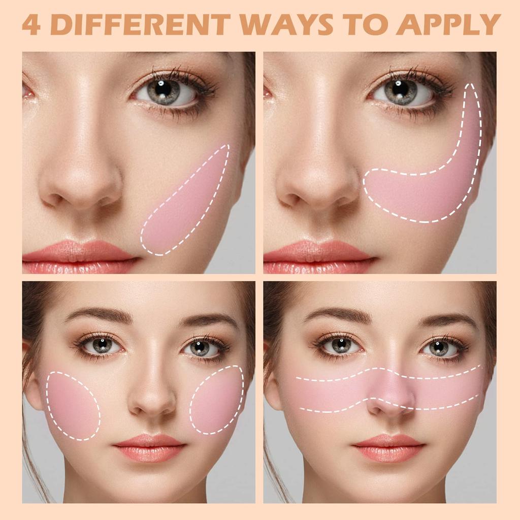 Boobeen 3 Color Blush Matte Pink Blush Powder for Cheek Face Beauty Lightweight and Smooth Palette, Blusher, Makeup, Long-Lasting Blush,