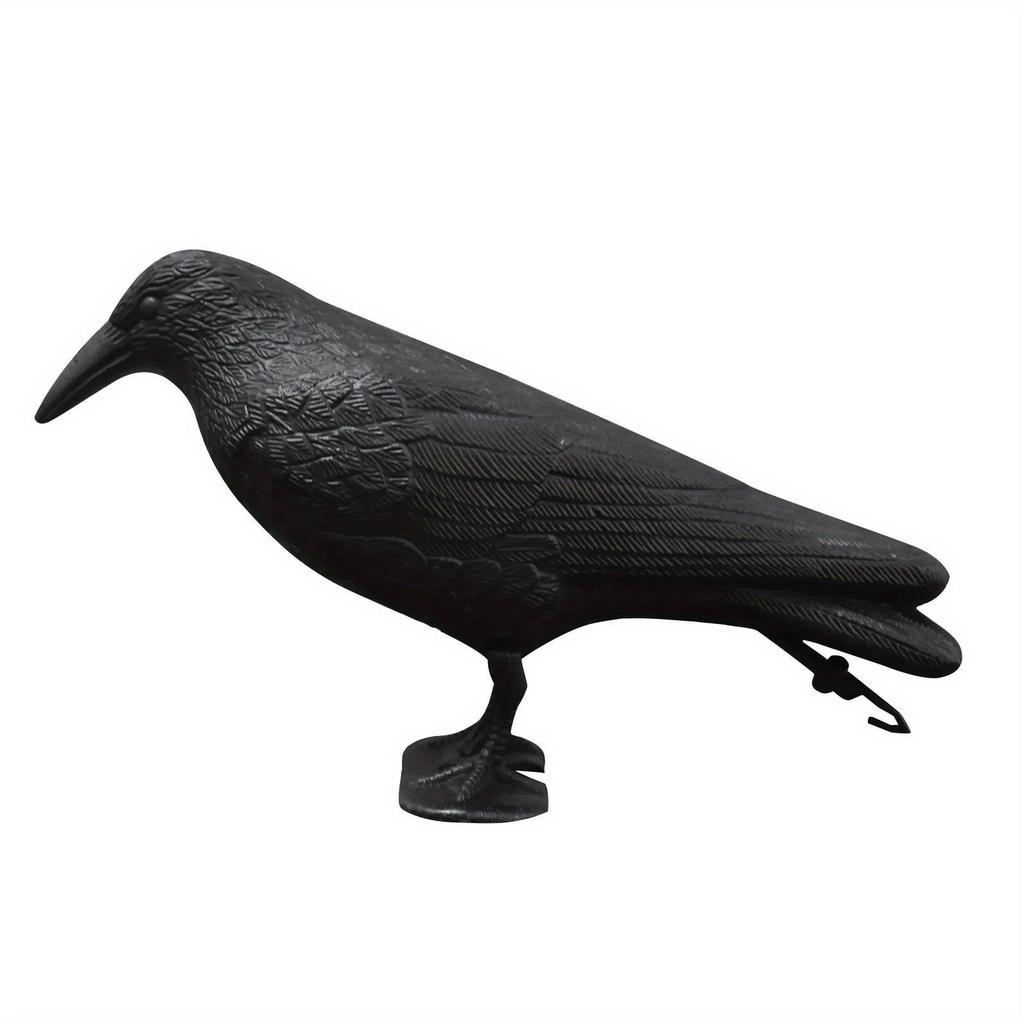 1pc Realistic Crow Deterrent Decoration - Weatherproof PE Plastic Bird Repellent Prop for Pigeons & Starlings