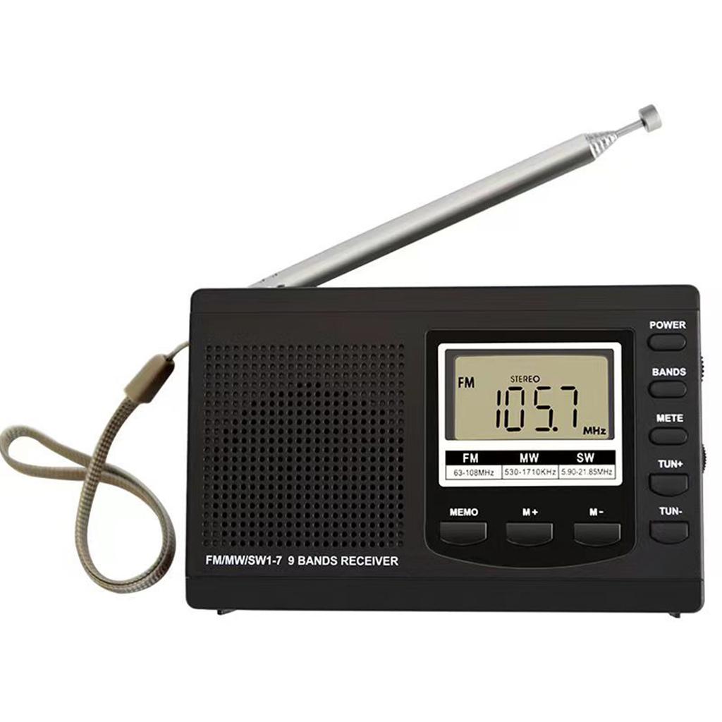 DC 5V Mini Portable Stereo Radio FM/MW/SW Full Band Receiver Digital Alarm Clock Music Player Loudspeaker Mini Radio