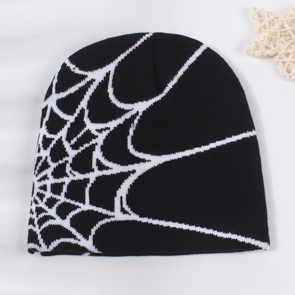 Европейский стиль Элегантная хип-хоп вязаная шапка Паутина Зимняя теплая Защита ушей Уличная шерстяная шапка