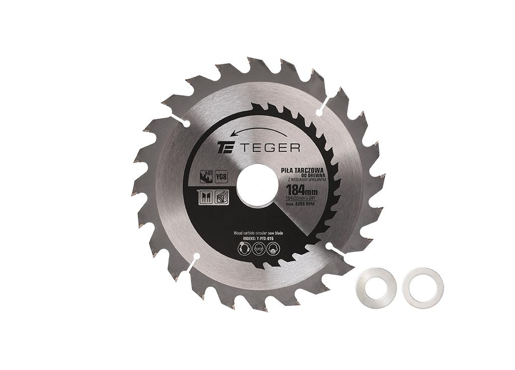 TEGER 184x30 24T ATB carbide saw blade - for wood, plywood, MDF, 1.4/2.4 , 8200 rpm