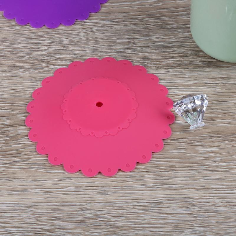 1 шт. Силиконовая пылезащитная стеклянная крышка для чашки с бриллиантом, крышка с присоской для кофейной кружки