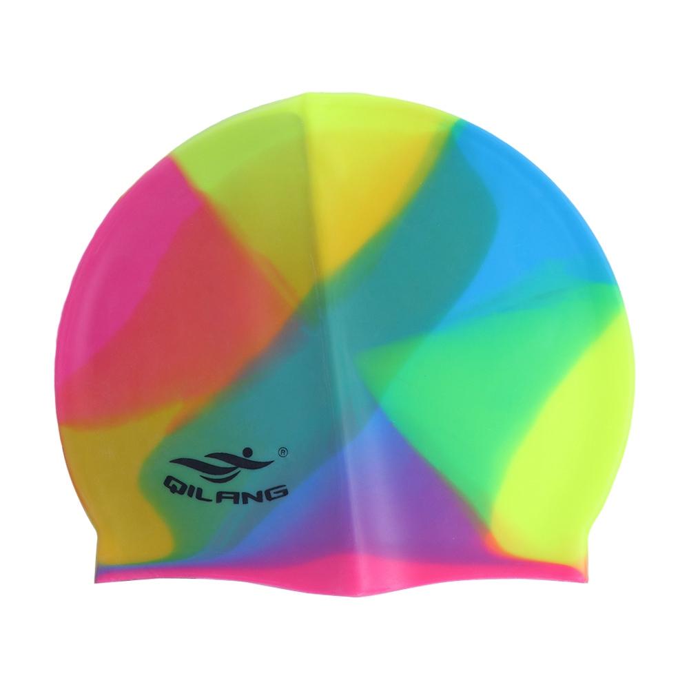 Classic High Elastic Long Hair Waterproof Flexible Silicone Colorful Swimming Hat Swimming Cap Swim Pool Hat Bathing Cap