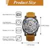 Automatic Skeleton Watch with Genuine Leather Roman Analog 3ATM Water Stylish Accessory for Leisure and Business Perfect Gift for and Day Men's Strap