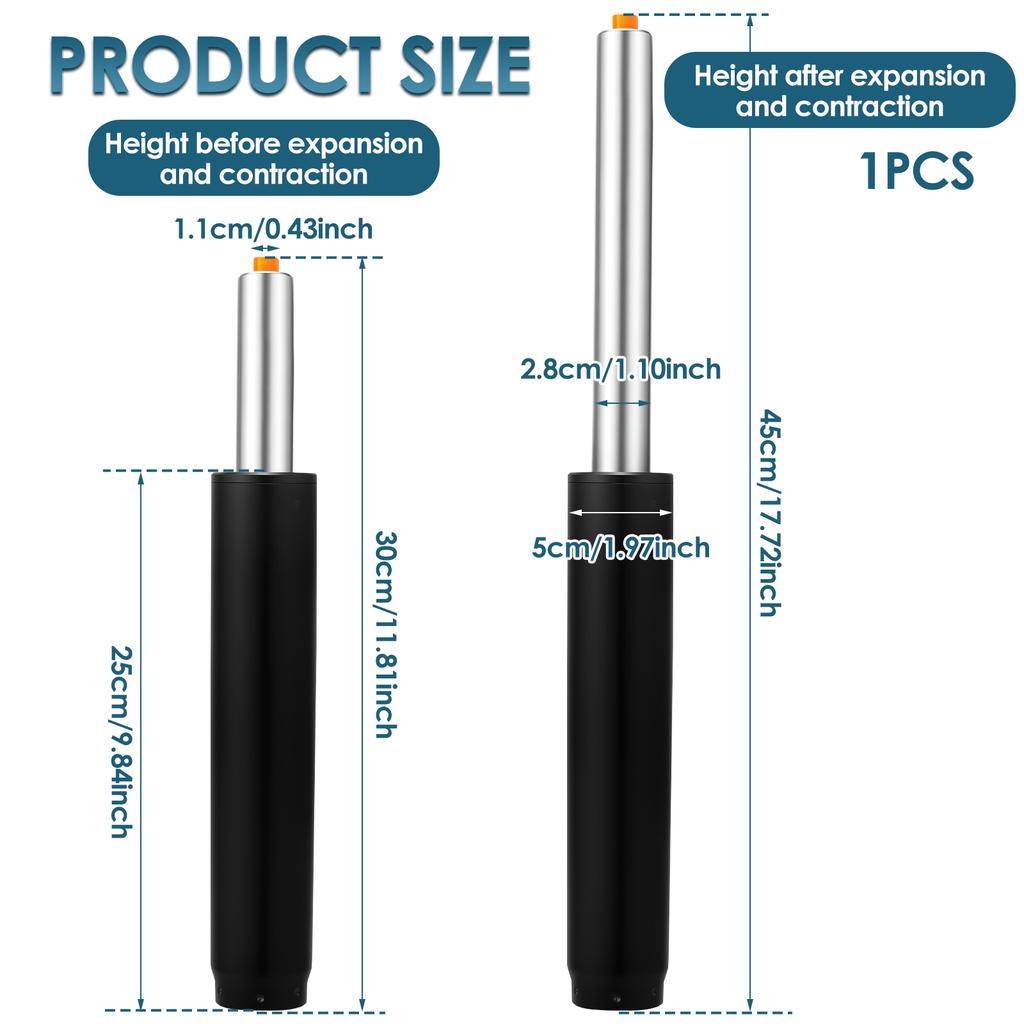 Heavy Duty Pneumatic Support Rod Chair Gas Lift Cylinder for Office Bar Stool Shock Absorber Piston Seat Replacement Accessories