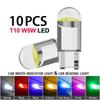 10 Pcs Car LED T10 W5W Canbus Glass COB 6000k Reading Dome Lamp Marker Wedge License PlateLight Bulb 168 194 192 DC 12V White