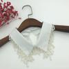 Women White Fake Collar Handmade Beads Detachable Solid Color Shirt False Collar Blouse Women Neckwear Decor