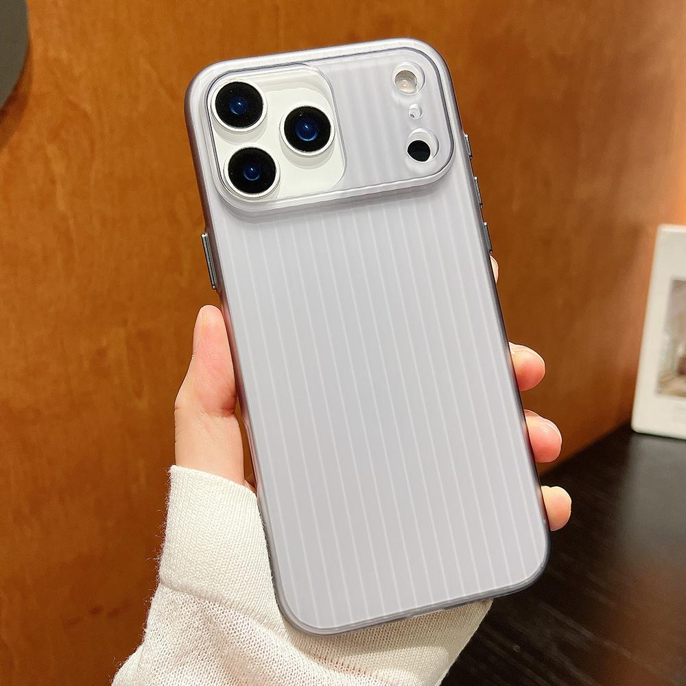 Матовая титаново-серая чехол-накладка с гофрированным рисунком для iPhone 17 16 15 14 13 12 Pro Max Air Plus, полностью противоударная, жесткая задняя крышка