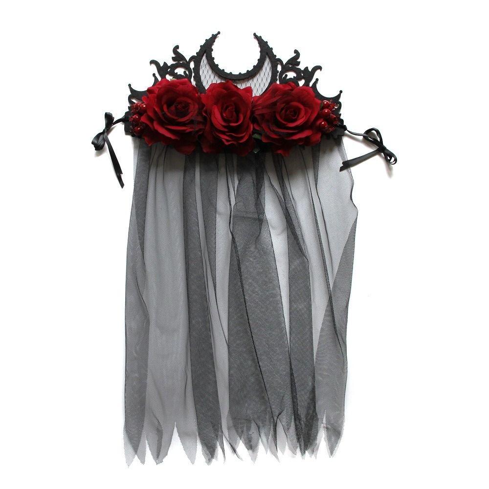 Halloween Thorns Rose Crown Lace Hair Band New Bride Headwear Halloween