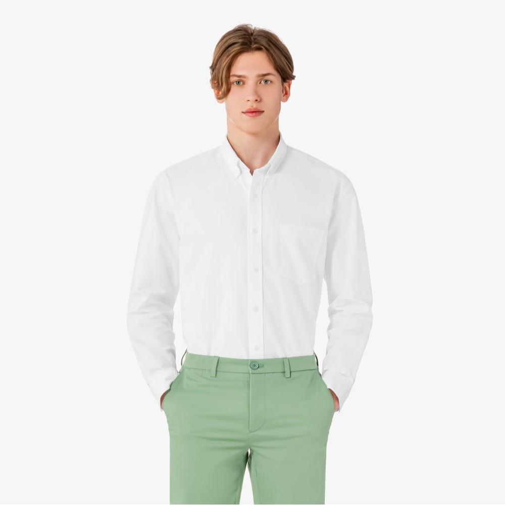 Lacoste Мужская хлопковая рубашка Оксфорд свободного кроя CH165E-56G001
