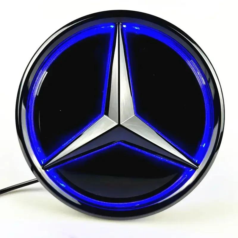 Car Front Grill Logo Light LED Badge Sticker Luminous Decorative Light For Mercedes Benz Amg A B C GLK GLE W205 W204 W213 W2531 VI1