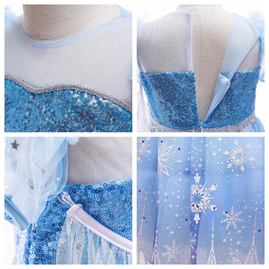 2023 платье принцессы для маленьких девочек, детский костюм Снежной королевы, платье с аксессуарами, косплей, вечеринка на день рождения, Хэллоуин, Рождественский подарок