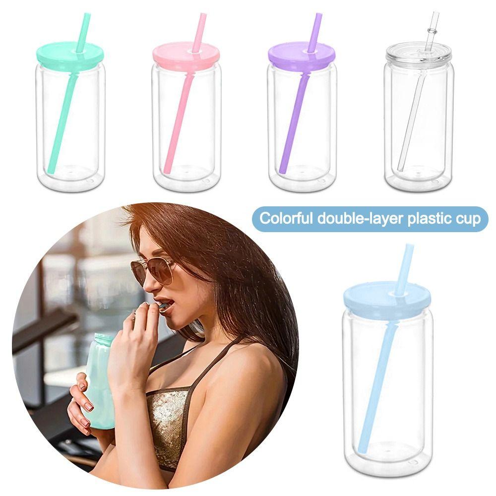 Reusable Mason Jar Cups 16oz Capacity Snow Globe Tumbler DIY Water Bottles Holiday Gifts