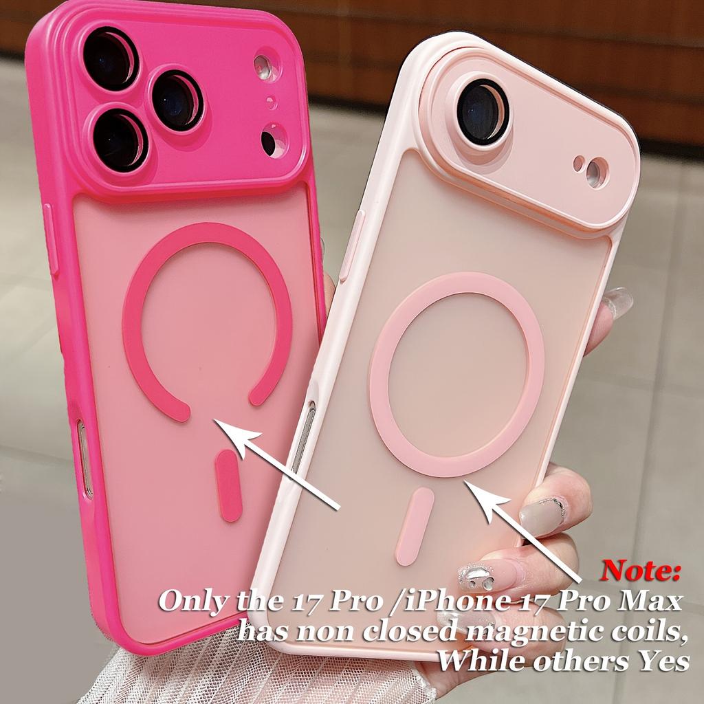 Магнитный Матовый Полупрозрачный Чехол Для iPhone 17 Air 16 16e 15 14 Plus 13 12 11 Pro Max Телефон Беспроводная Зарядка Magsafe Жесткая Крышка