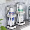 Toothbrush Holder Organizer-Plastic Toothbrush and Toothpaste Stand, Freestanding Countertop Storage for Bathroom and Kitchen,No Electricity Required