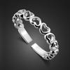 Women'S Ring Electroplated Platinum Simple Heart-Shaped Opening Adjustable Ring Small Tail Finger Ring