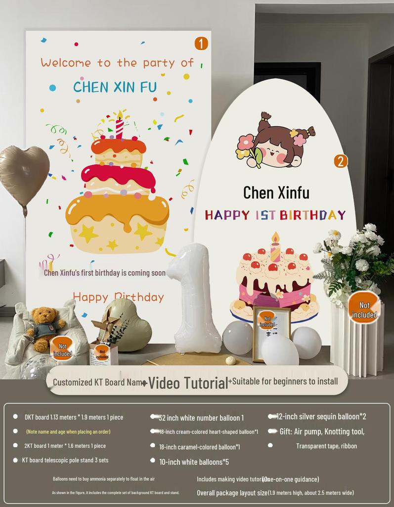 Украшения на первый день рождения в корейском стиле: Воздушные шары и фон для мальчиков и девочек
