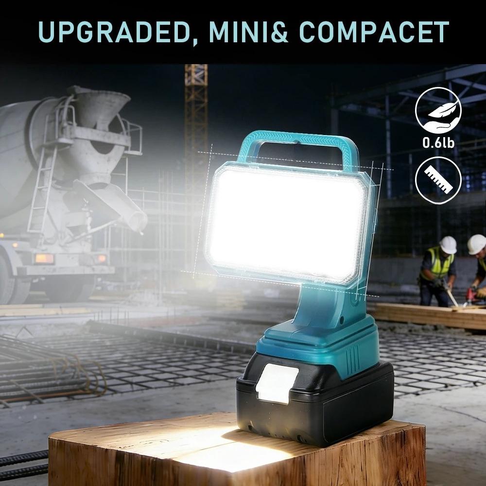 Подходит для беспроводного светодиодного рабочего фонаря Makita 18V, 2000 лм, портативный прожектор для пеших прогулок, кемпинга, без аккумулятора