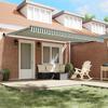 Retractable Awning Green and White 450 x 300 x 165 cm Polyester and Metal