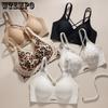 Sexy Leopard Print Lingerie Women's One-piece Underwire Bra Large Size Underwire Bra No Underwire Collection Accessory Breast Anti Sagging Bra