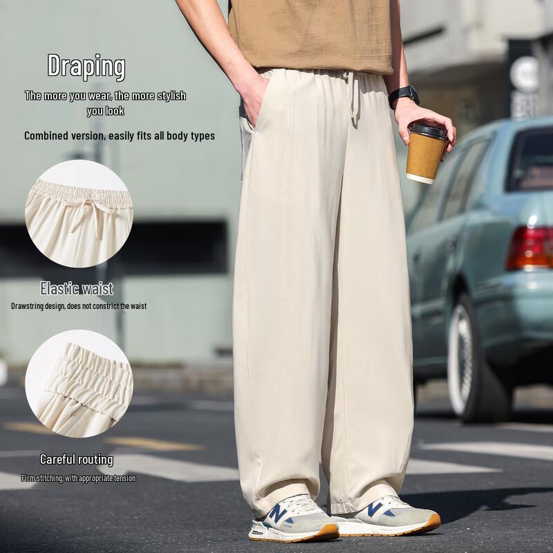 ROMON Unisex Lightweight Curved-Leg Casual Pants 808