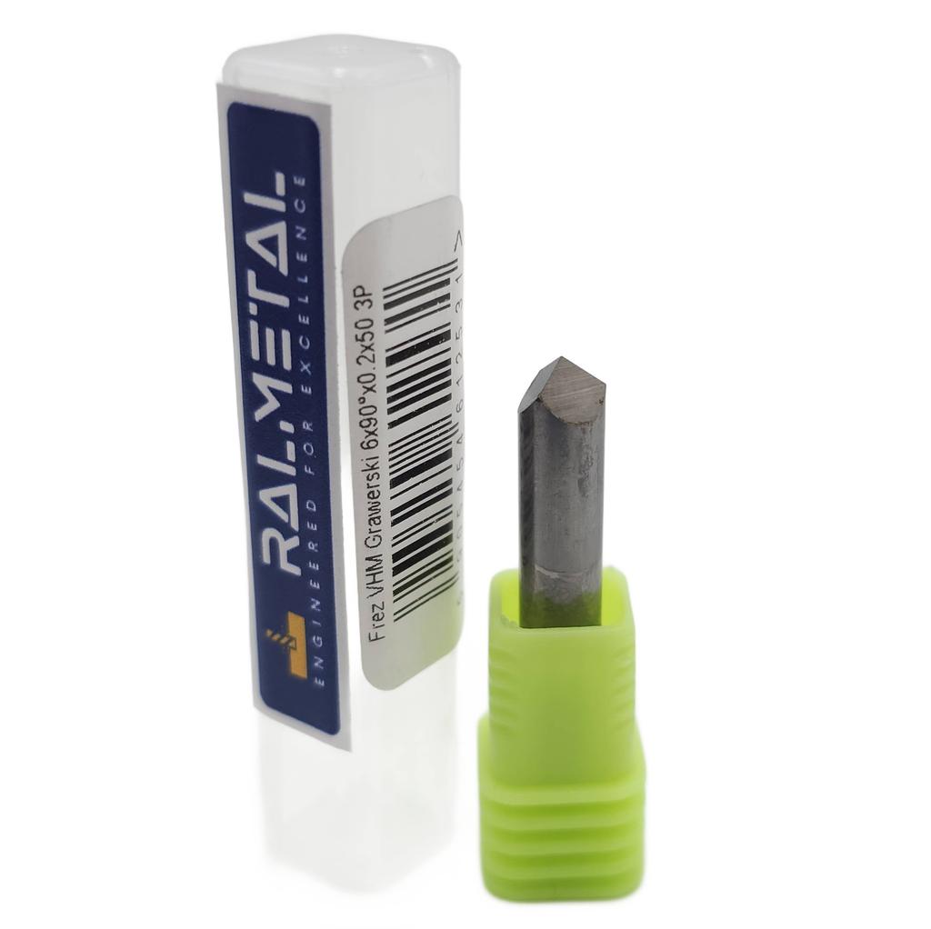 Frez Grawerski Grawerowania Vhm V-Type 6 X 90° X 40 X 0.2 Mm 3P