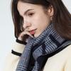 ONSZ Fine Wool Cashmere Check Logo Double-Sided Muffler