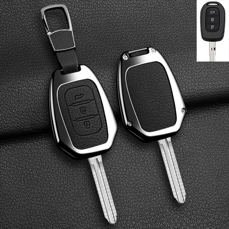 Для Renault Kwid Traffic Symbol Для Dacia Sandero Logan Duster - Чехол-брелок для ключа автомобиля из цинкового сплава и кожи Автоаксессуары