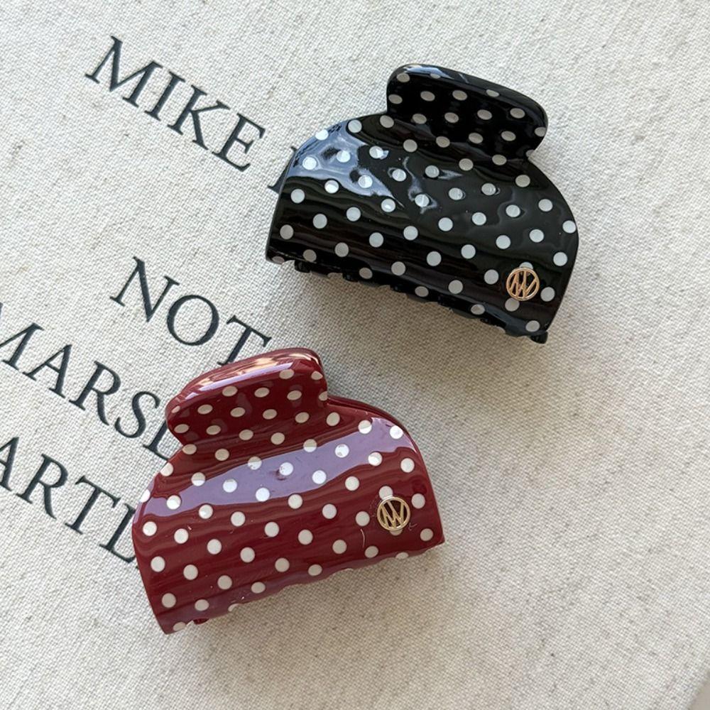 Retro Style Hair Claw Clip Polka Dot Pattern Decorative Hair Clip Fashion Claw Hair Clip Gifts