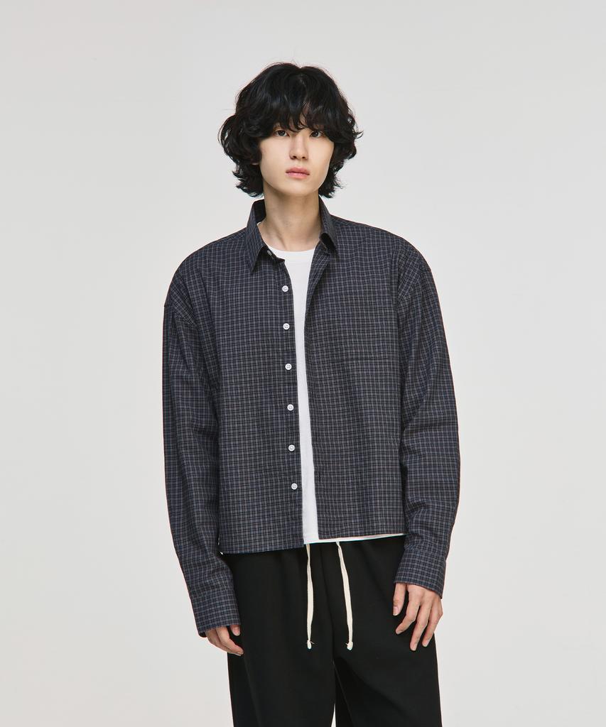 SIGNATURE Daily Crop Pocket Check Shirt [Charcoal]