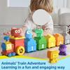Набор для игры в поезд с животными, игрушки для подсчета и сопоставления, игрушки для раннего обучения, куклы-животные для малышей