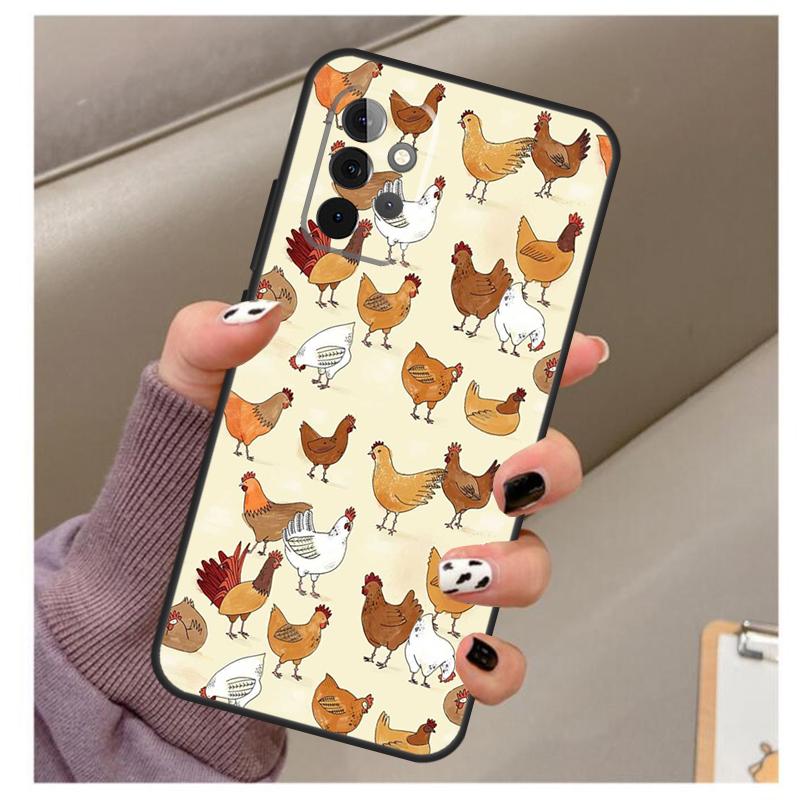 Чехол с рисунком курицы для Samsung Galaxy A34 A54 A14 A06 A16 A26 A36 A56 A12 A32 A52 A13 A33 A53 A15 A35 A55
