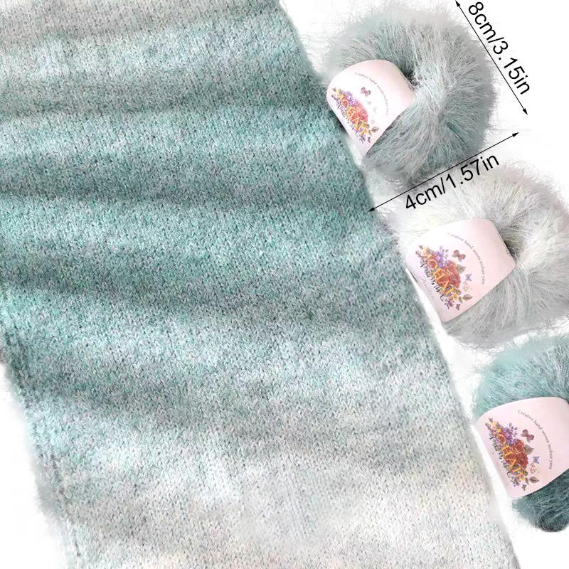25g Multi-Color Mix Knitting Scarves Mohair Weaving Mixed Yarn DIY Long Wool Yarn Comfortable Knitting Fluffy Multicolor