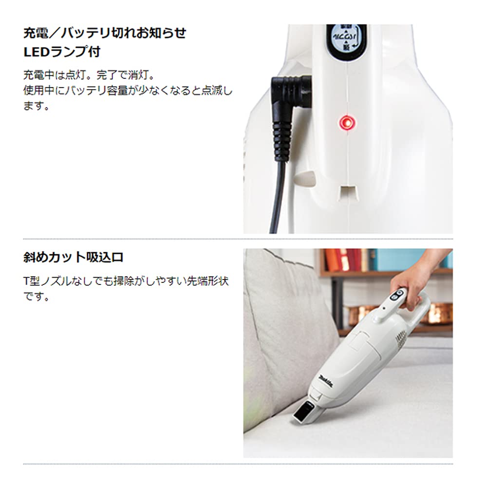 Аккумуляторный очиститель Makita CL115FDW с набором круглых щеток + (слоновая кость)