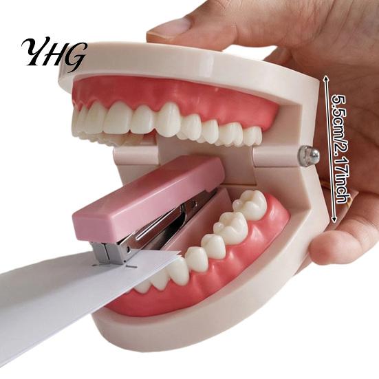 Creative Office Supplies Funny Teeth Shaped Mini Stapler, Cute Dental Mold Paper Themed Gifts Fastener, Binding Tool for Dentists And Students Dentist