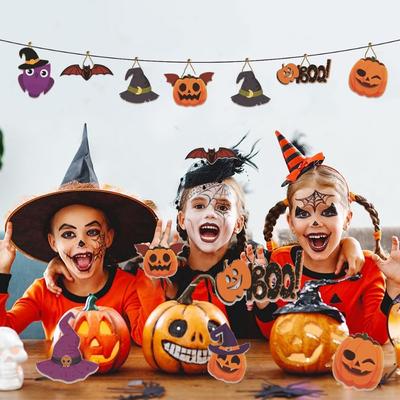 12 шт./комплект Декоративные тыквы, летучие мыши, привидения, подвески DIY, бумажные пауки, летучие мыши, привидения, подвески, мультяшные тыквы, подвесные бирки, Фестиваль призраков
