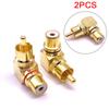 2 шт. медный L-образный RCA прямоугольный коленчатый 90-градусный головной сигнальный кабель
