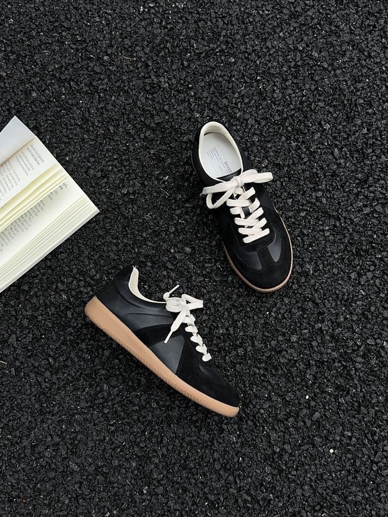 Ретро круглый носок, комбинированные универсальные тренировочные кроссовки на платформе, новая модная повседневная спортивная обувь 2025 года, шнуровка, плоская подошва