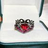 Новое помолвочное кольцо Black Swan Ruby женское кольцо модный комплект из двух предметов
