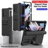 Магнитный шарнирный чехол для ручки-слайдера для Samsung Galaxy Z Fold 4 3 5g, чехол с передней стеклянной пленкой, подставка, жесткий чехол для ПК Z Fold3 Capa