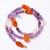 Natural Carnelian Amethyst Crystal Gemstone Smooth Beads Necklace 3-15 Mm 18" UB-8609