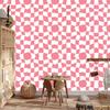 Wallpaper Casual checkerboard coral and white, coral background 50x1000